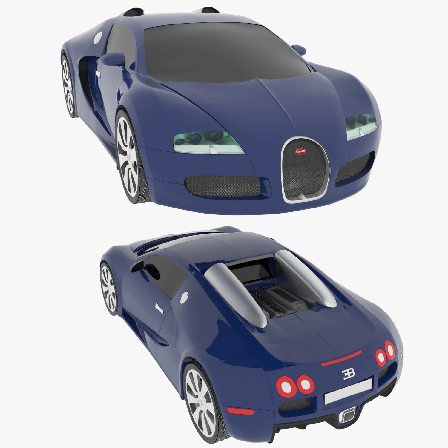bugatti veyron 3D Model .c4d .max .obj .3ds .fbx .stl .blend 