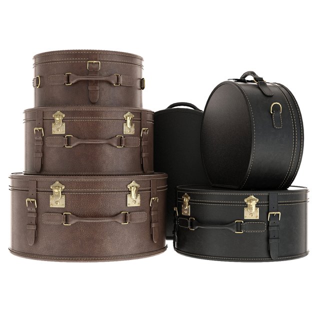 suitcase set 3D Model .c4d .max .obj .3ds .fbx .stl .blend 
