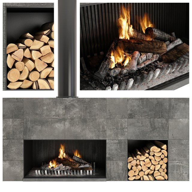 fireplace Modello 3D .c4d .max .obj .3ds .fbx .stl .blend 