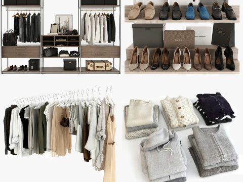 Collection V&ecirc;tements et Chaussures Modèle 3D