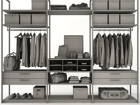Collection Clothes and Shoes 3D Model