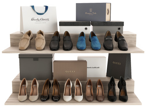 Collection Clothes and Shoes 3D Model