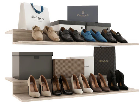 Cole&ccedil;&atilde;o Roupas e Sapatos Modelo 3D