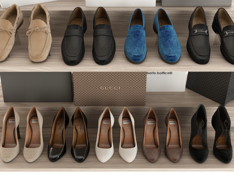 Collection Clothes and Shoes 3D Model