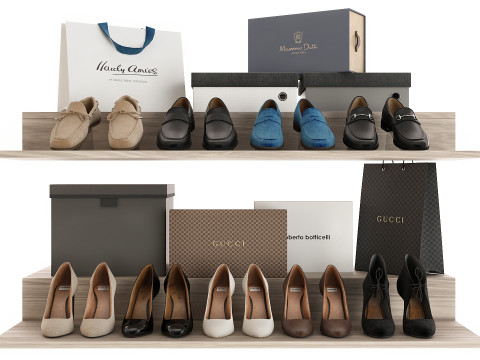 Collection Clothes and Shoes 3D Model