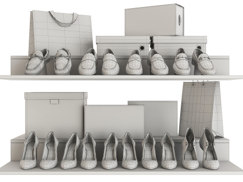 Collection Clothes and Shoes 3D Model
