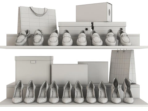 Cole&ccedil;&atilde;o Roupas e Sapatos Modelo 3D