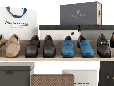 Cole&ccedil;&atilde;o Roupas e Sapatos Modelo 3D
