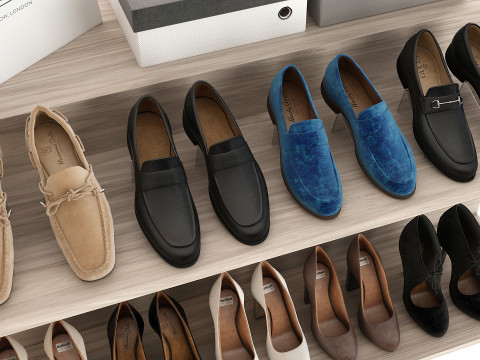 Collection Clothes and Shoes 3D Model