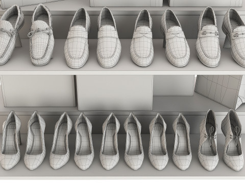 Collection Clothes and Shoes 3D Model