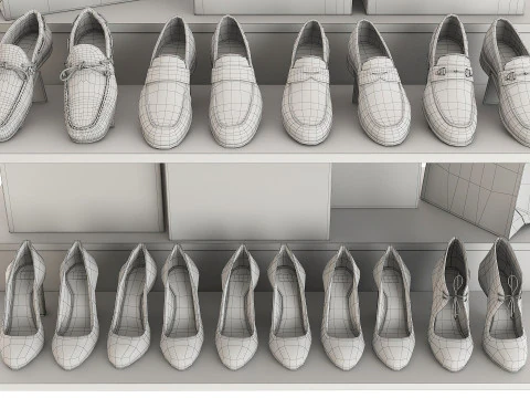 Cole&ccedil;&atilde;o Roupas e Sapatos Modelo 3D