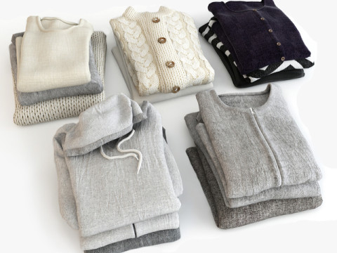 Collection Clothes and Shoes 3D Model