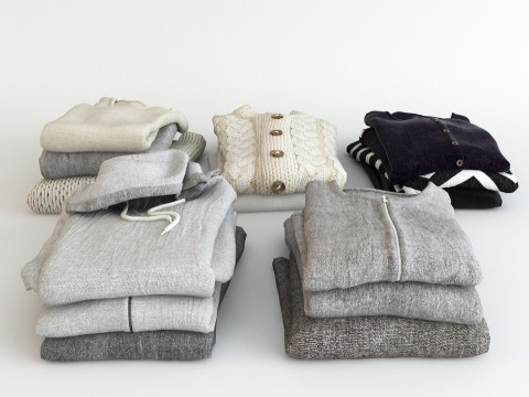 Collection Clothes and Shoes 3D Model