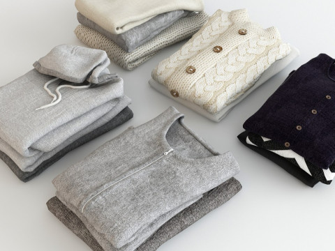 Collection Clothes and Shoes 3D Model
