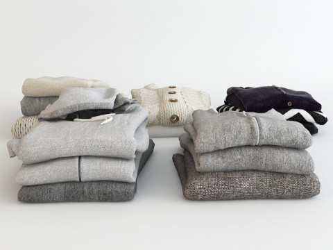 Collection Clothes and Shoes 3D Model