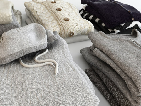 Collection Clothes and Shoes 3D Model