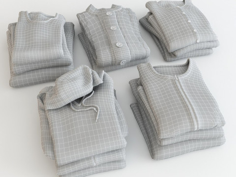 Collection Clothes and Shoes 3D Model