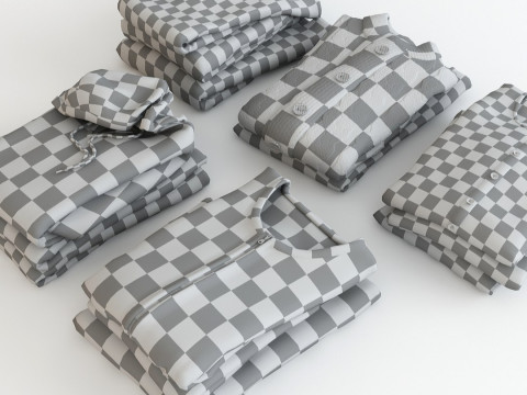 Collection Clothes and Shoes 3D Model