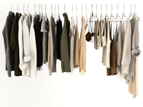Cole&ccedil;&atilde;o Roupas e Sapatos Modelo 3D