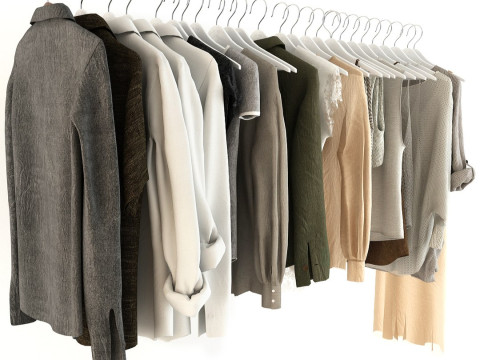 Collection Clothes and Shoes 3D Model