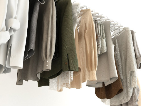 Collection Clothes and Shoes 3D Model