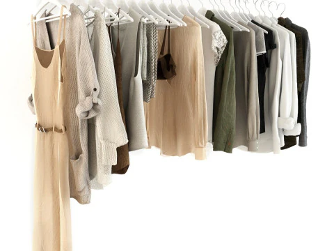 Cole&ccedil;&atilde;o Roupas e Sapatos Modelo 3D