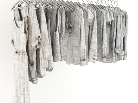 Collection Clothes and Shoes 3D Model