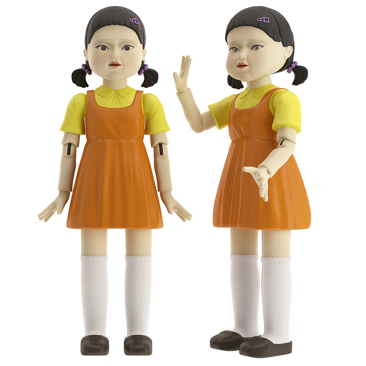 Doll Game Squid 3D Model .c4d .max .obj .3ds .fbx .stl .blend 