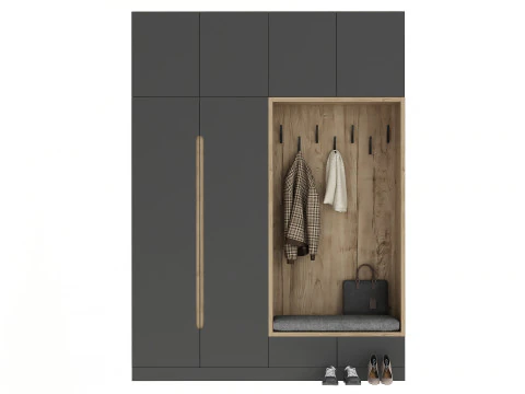 कपड़े और जूते के साथ दालान 3D मॉडल