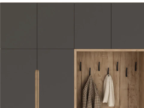 Hallway with clothes and shoes 3D Model