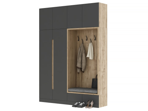 Hallway with clothes and shoes Modelo 3D
