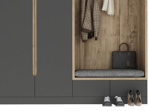 Hallway with clothes and shoes Modelo 3D
