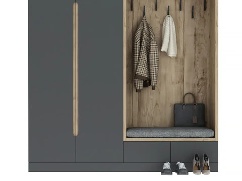 Hallway with clothes and shoes 3D Model