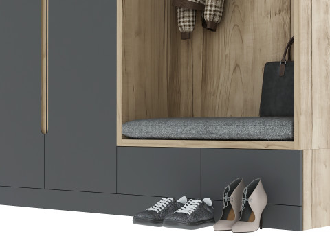 Hallway with clothes and shoes Modelo 3D