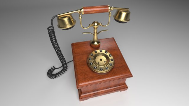 antique telephone Model 3D .c4d .max .obj .3ds .fbx .stl .blend 