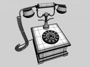 antique telephone Model 3D