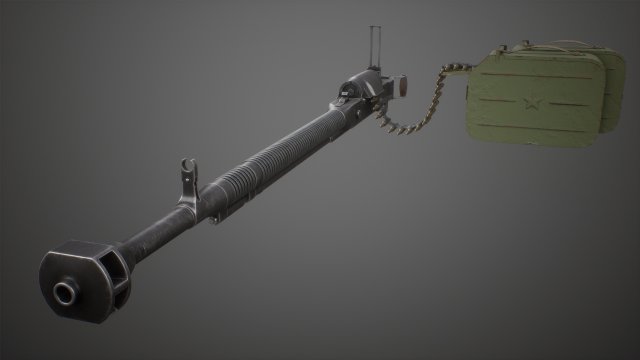 DShK Machine-Gun highpoly Modelo 3D .c4d .max .obj .3ds .fbx .stl .blend 