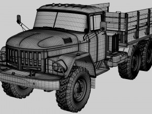 Caminhão ZiL-131 highpoly Modelo 3D