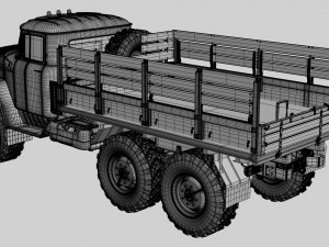 Caminhão ZiL-131 highpoly Modelo 3D