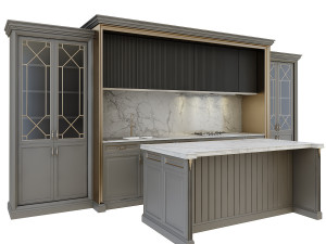 gray kitchen 3Dモデル