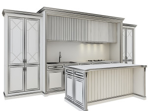 gray kitchen 3Dモデル