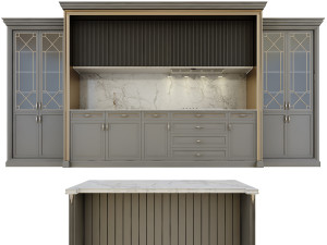 gray kitchen Modelo 3D