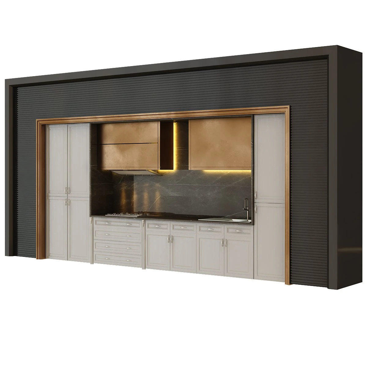modern kitchen 3D Model .c4d .max .obj .3ds .fbx .stl .blend 
