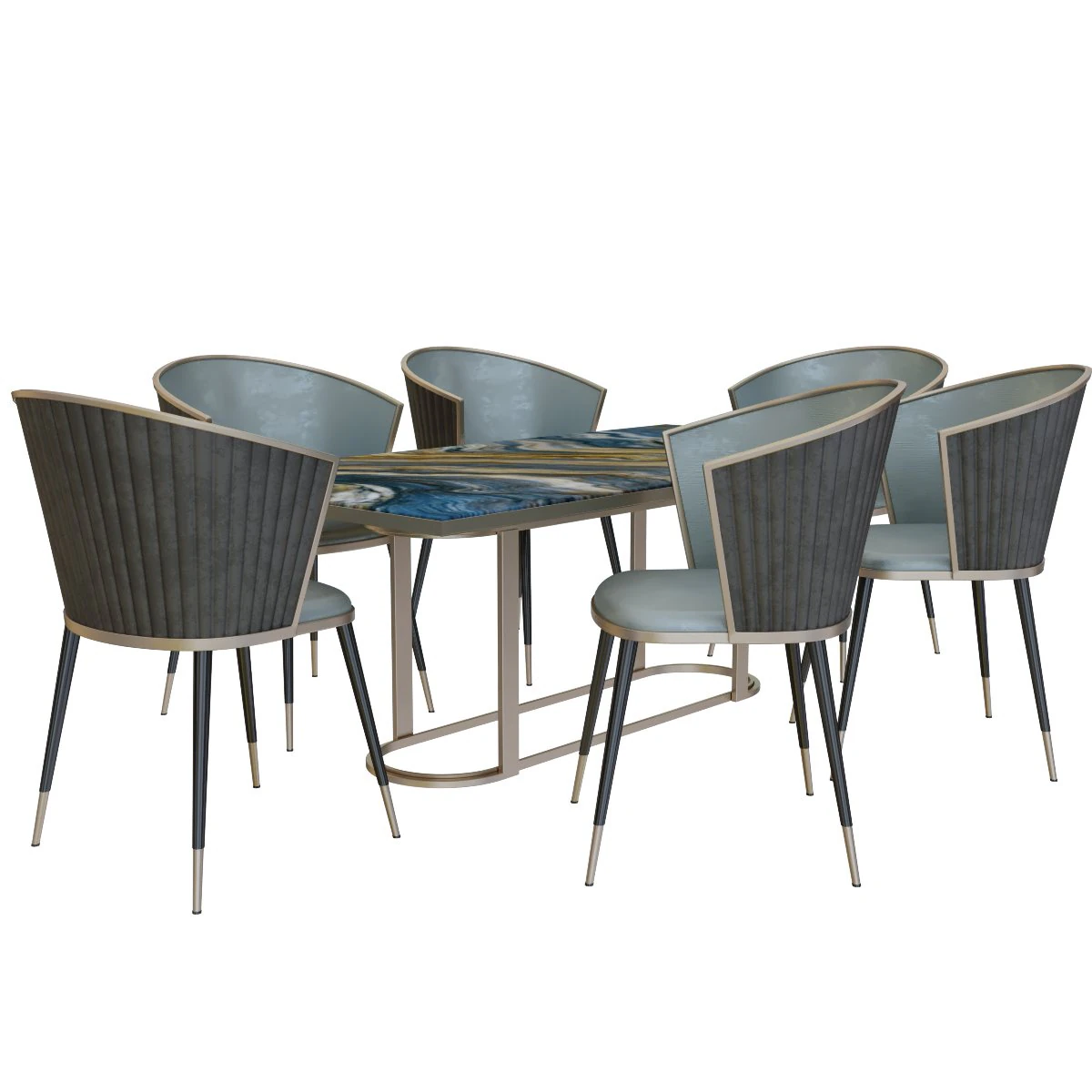 modern dining table chair 3D Model .c4d .max .obj .3ds .fbx .stl .blend 