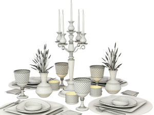 dining table set 3D मॉडल