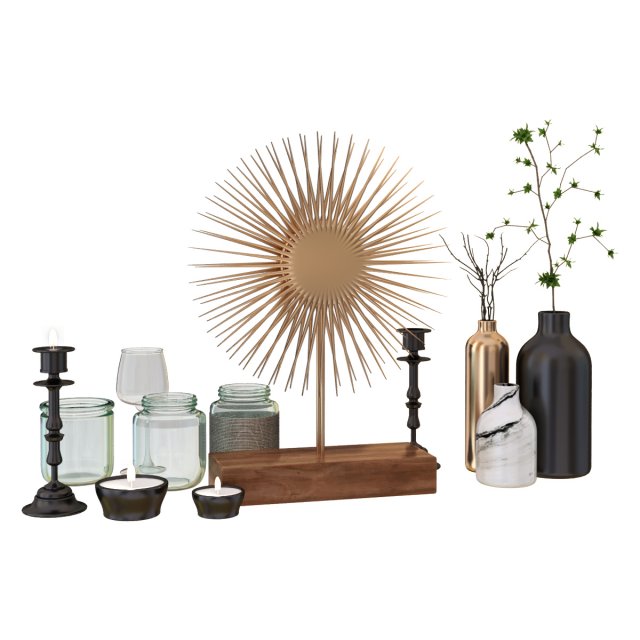 decor set 3 Model 3D .c4d .max .obj .3ds .fbx .stl .blend