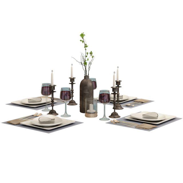 table set 2 3D 모델 .c4d .max .obj .3ds .fbx .stl .blend