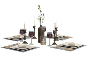 tavola apparecchiata 2 Modello 3D