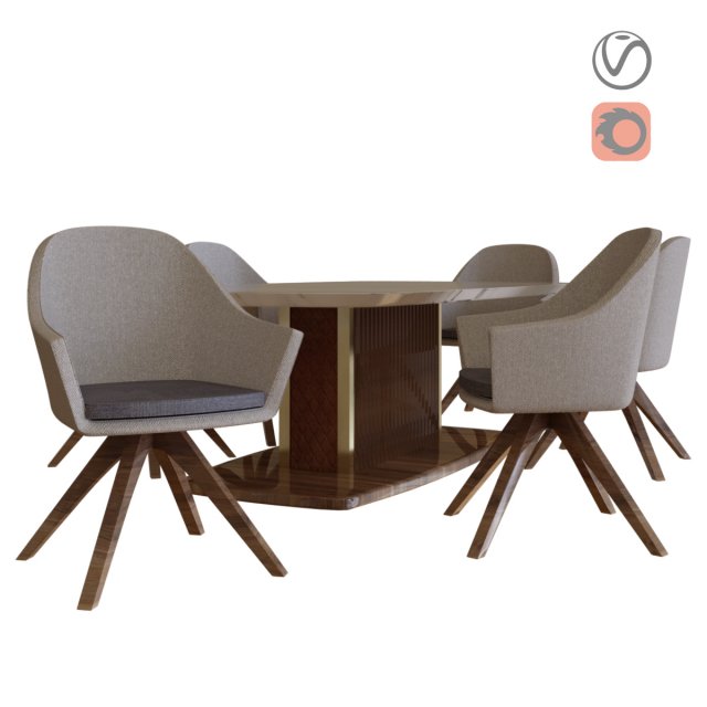 dining table chair modern 3D Модель .c4d .max .obj .3ds .fbx .stl .blend