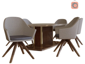dining table chair modern 3D मॉडल